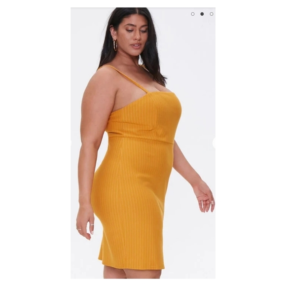F21 Pin Stripe Yellow/Gold/cream Minidress 0X - Picture 2 of 6